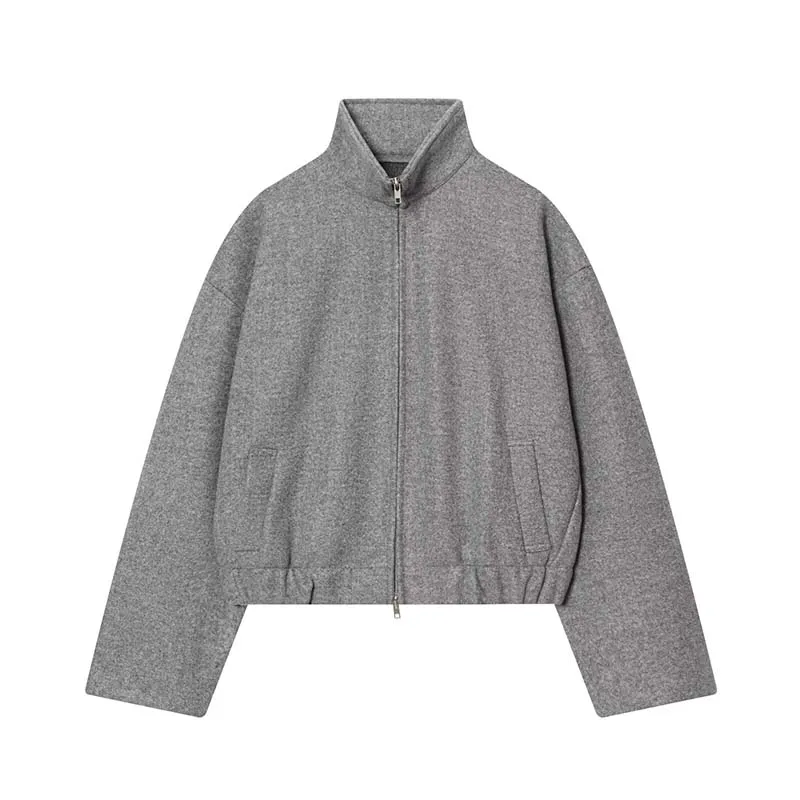 2025 Women Jacket Fashion With Zipper Short Coats Casual Loose High Street Bomber Jackets For Women Long Sleeve New Outerwear