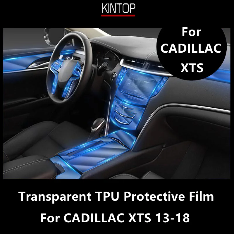 For CADILLAC XTS 13-18 Car Interior Center Console Transparent TPU Protective Film Anti-scratch Repair Film Accessories Refit soft tpu colorful car remote key cases cover holder shell for cadillac ats xts xt5 xt4 ct6 xt6 keychain interior accessories