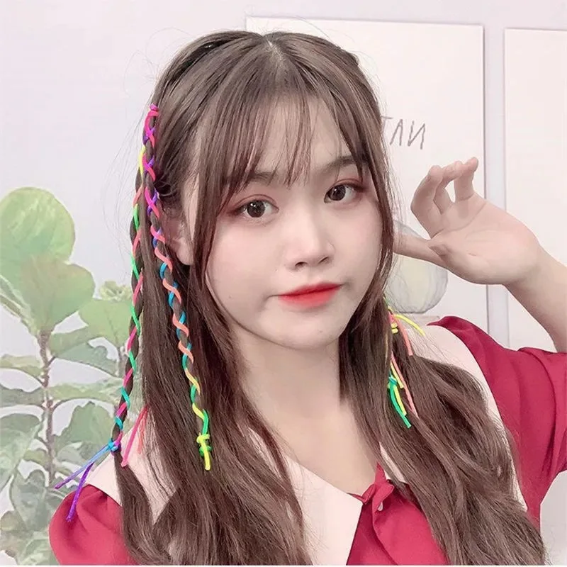Corde de tresses de cheveux colorée pour filles, tresses de
