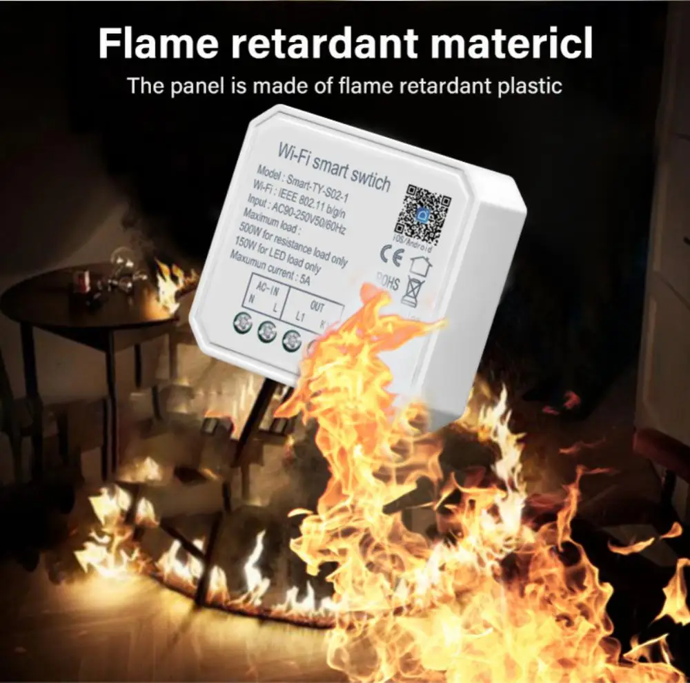 WiFi 1/2 Gang Smart Light Switch Mini DIY Module Timing Smart Life APP Remote Control Works With Tuya Alexa Alice Google Home smart switch smart light switch