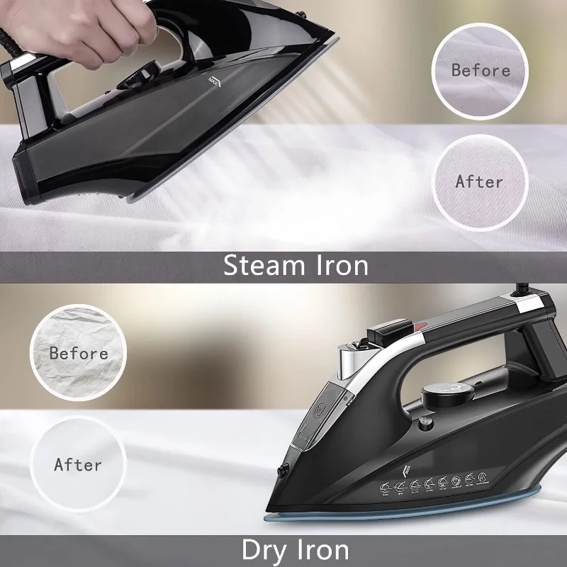 Moosoo Steam Iron, 1800W Corded Steam-Dry Iron, with Anti-Drip, Auto-off portable iron  steam iron  travel iron