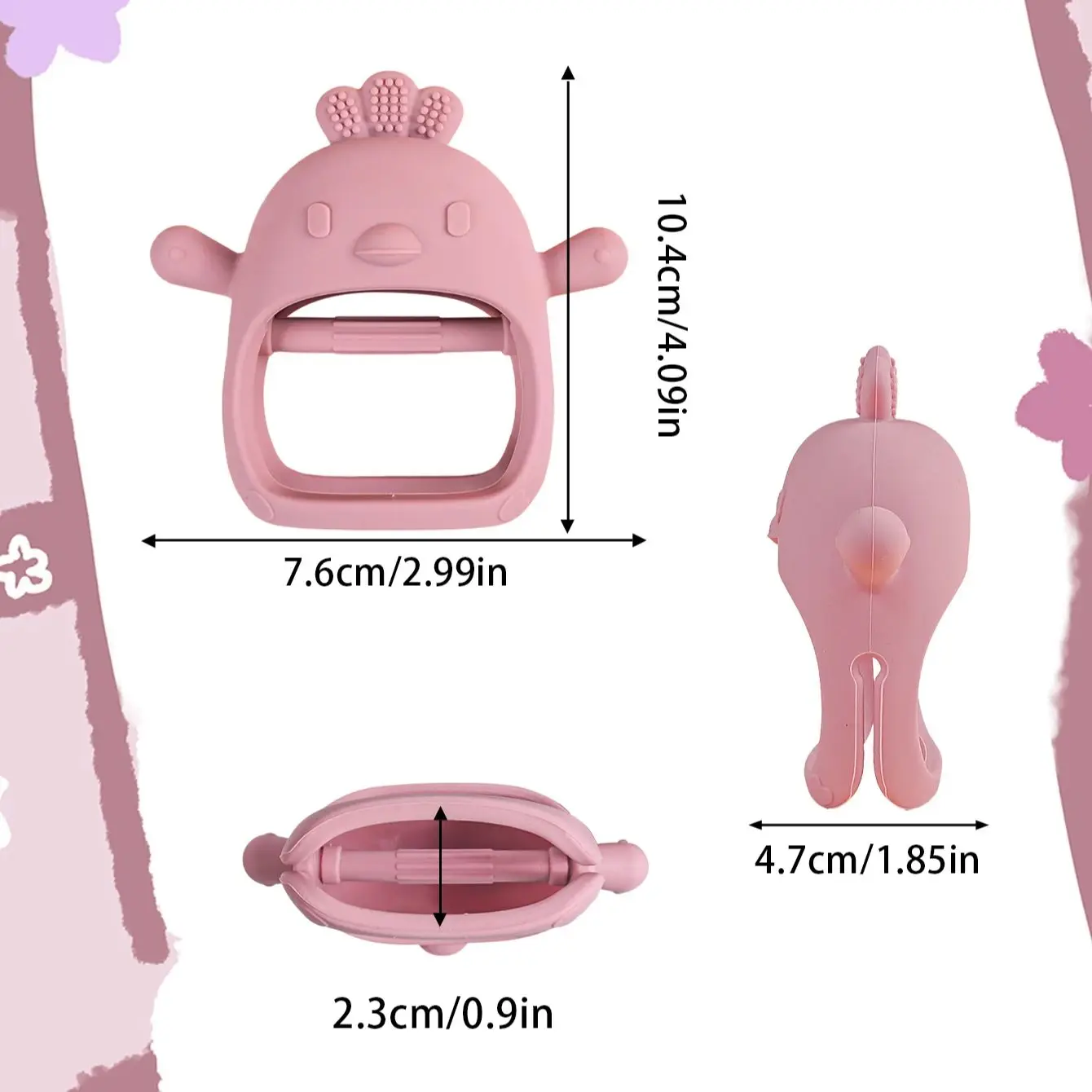 BPA 프리 낙하 방지 실리콘 장갑 용 젖니 장난감, 씹는 장난감, 빨기 필요 도구