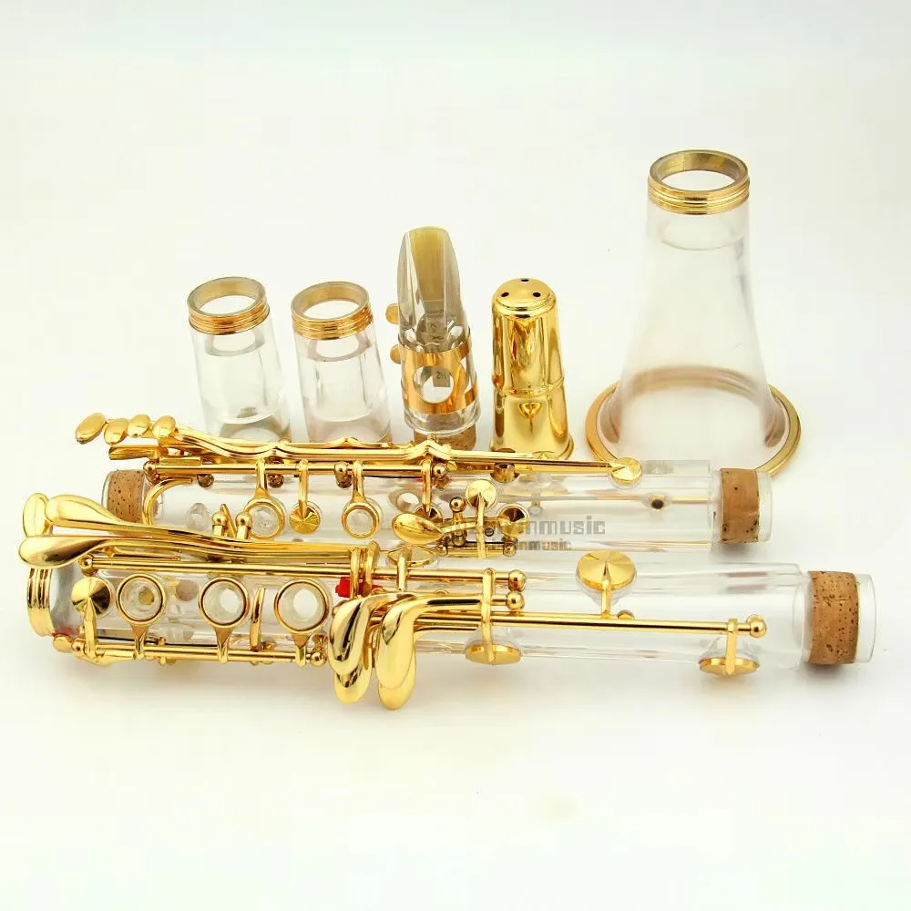 Clear Bb KEY Clarinet kit Real Gold Plated Parts Case / Grease/ Cleaning Cloth