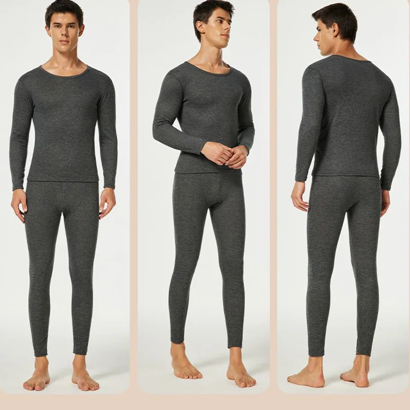 Autumn and Winter Men's Mink Velvet Silk Thermal Underwear Set of
