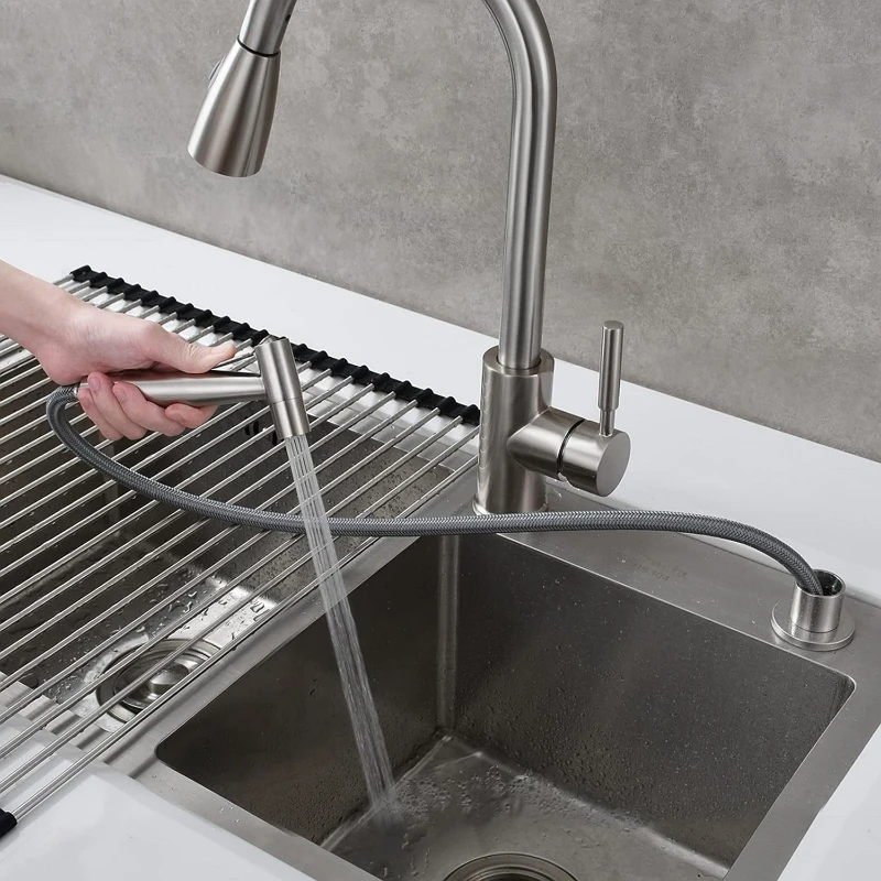 Stainless Steel Kitchen Sink Side Sprayer Set Pull Out Faucet Handheld Bidet Single Cold Water Tap For Washing Fruit Vegetables