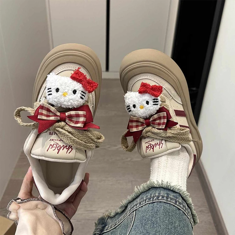 

Girly Heart Hello Kitty Anime Kawaii Sanrio Board Shoes Cute Cartoon Kt Cat Fashion Casual Sneakers Lovely Gifts for Girls