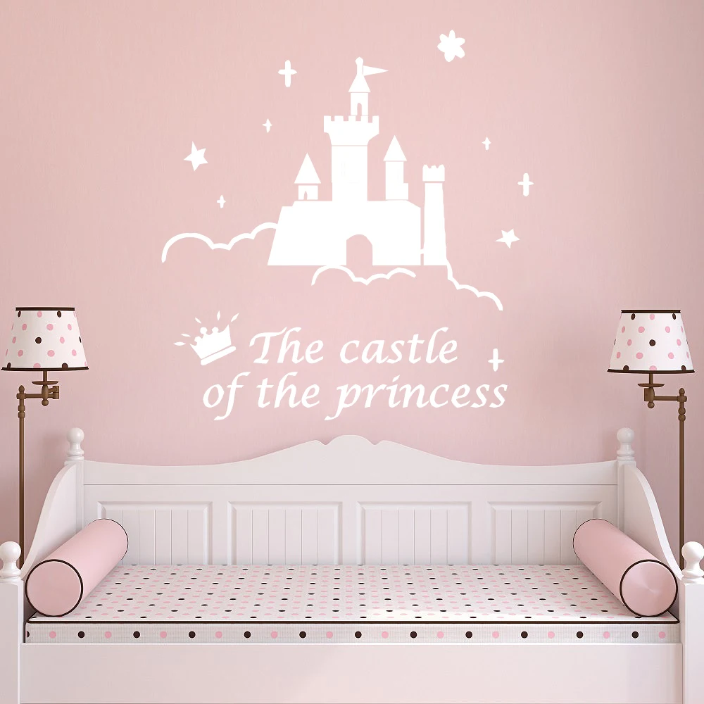 Large Size Castle Wall Decals Art Mural For Baby Girl Nursery Or Girls
