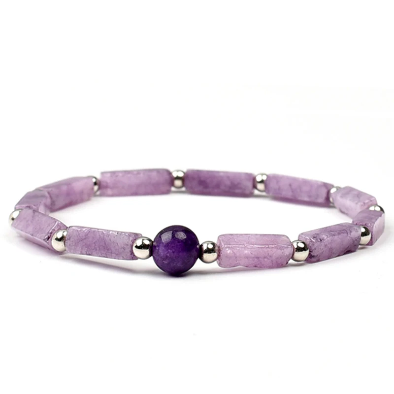 2 Bracciali Ametista Naturale Con Fascia Regolabile - Braccialetti Di Campo Magnetico Per Donna, Energia Positiva E Relax