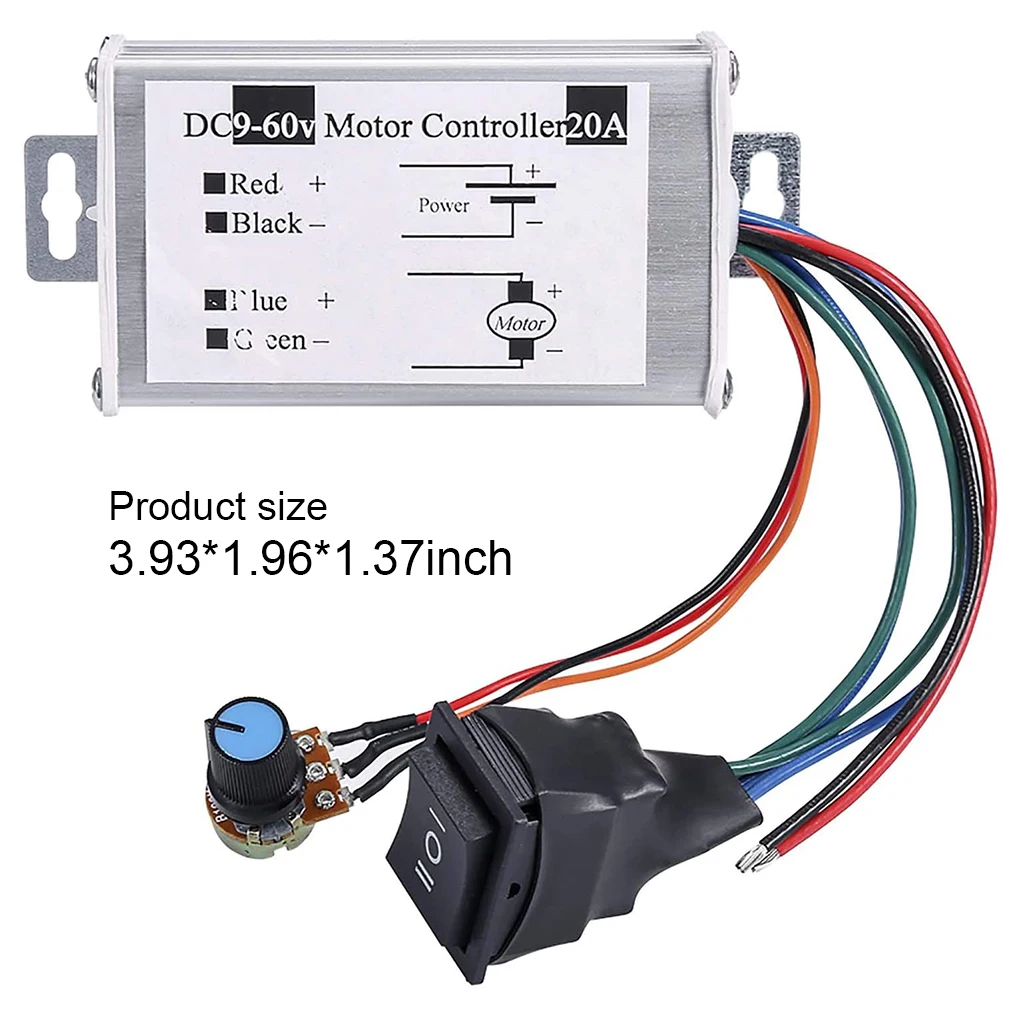 

DC Motor Speed Controller Reversible 9V 12V 24V 48V 60V PWM Regulation Switch Control Regulator Governor for RC Model