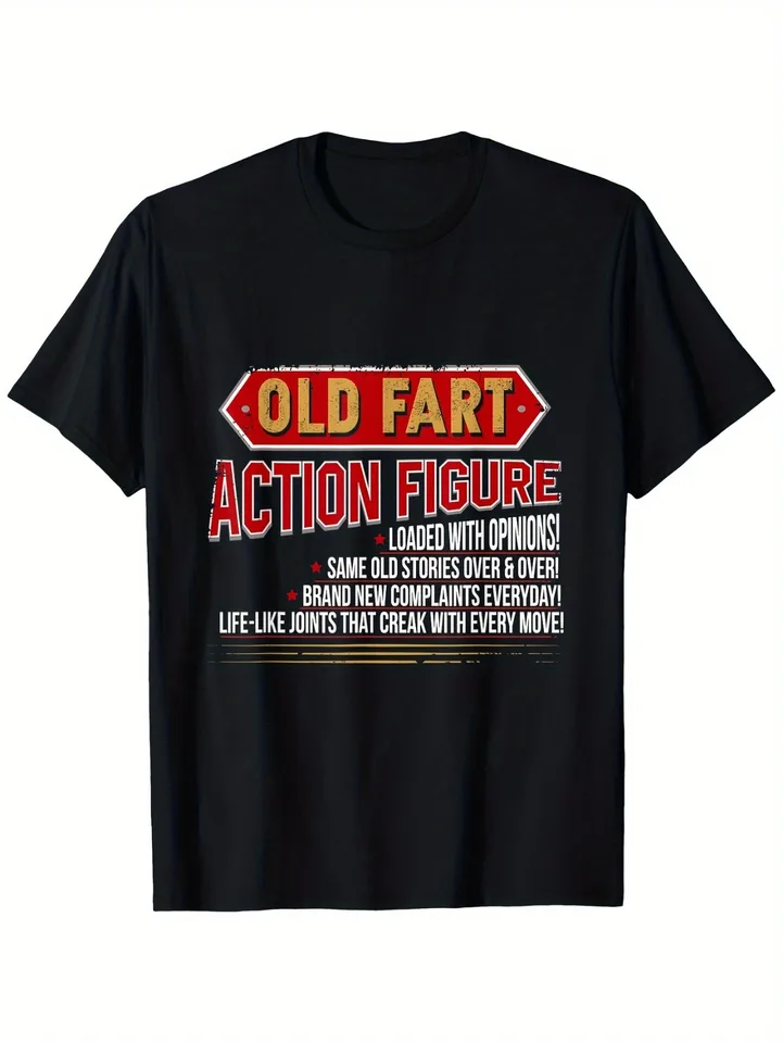 Mens Retro Action Character Cotton T-Shirt