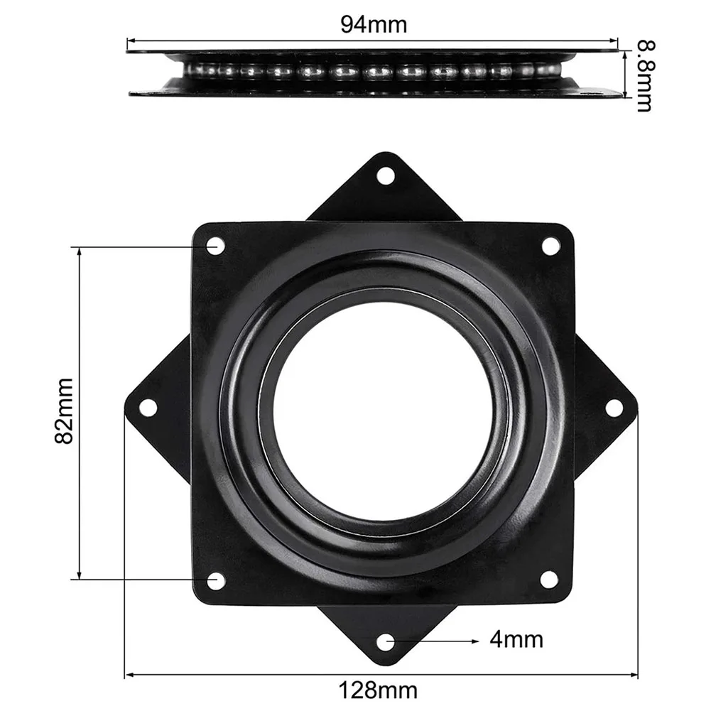 Description Picture 3 of itemHollow Turntable 3/4/6 Inches Galvanized Square Full Bead Turntable 360 Degree Free Rotating Chassis Heavy Duty Metal Bearing