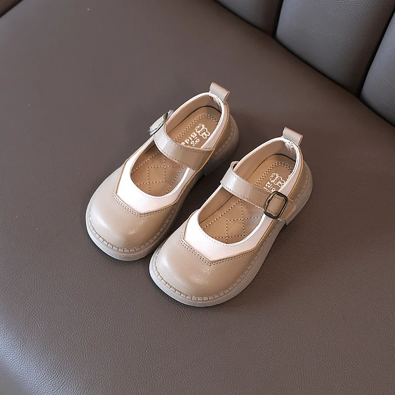 2022 Spring New Korean Style Boys Retro Assorted Fashion Round-toe Kids Hook & Loop School Girls
