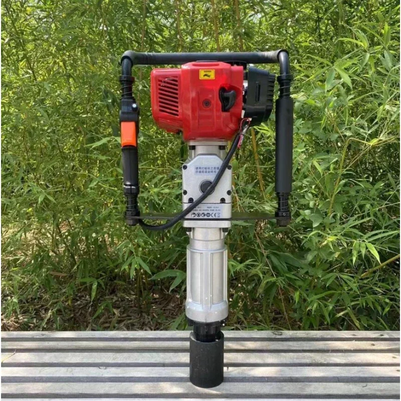 Pile Driver Gasoline-powered Small Railway Project Emergency Construction Orchard Wood Pile Triangle Steel Electric Impact 3