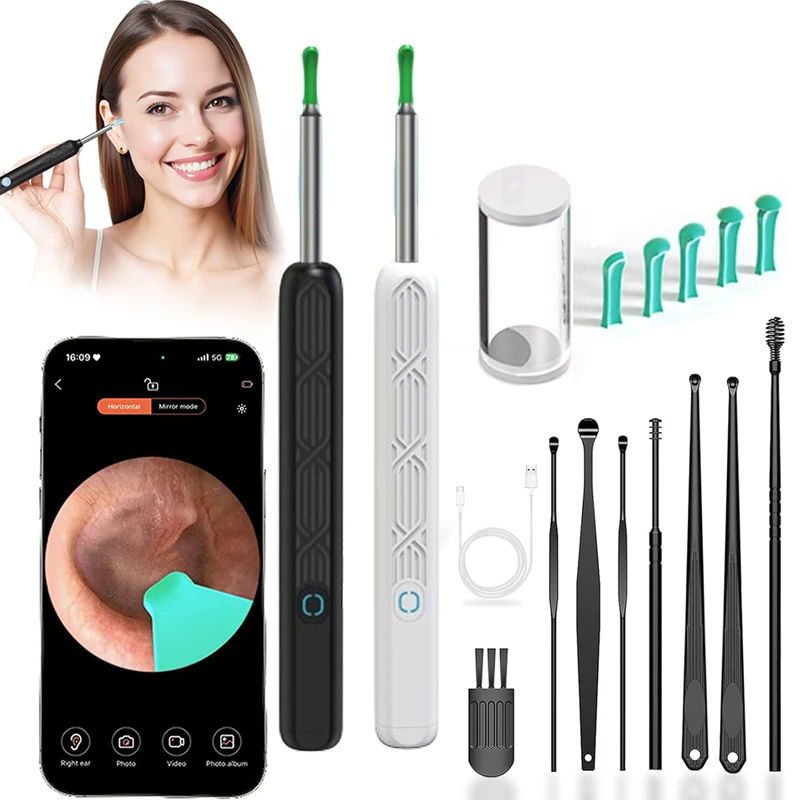 New Ear Wax Removal Wireless Smart Visual Ear Cleaner With 1080P HD Camera WIFI Earpick Ear Scope Ear Canal Cleaning Tool Kit