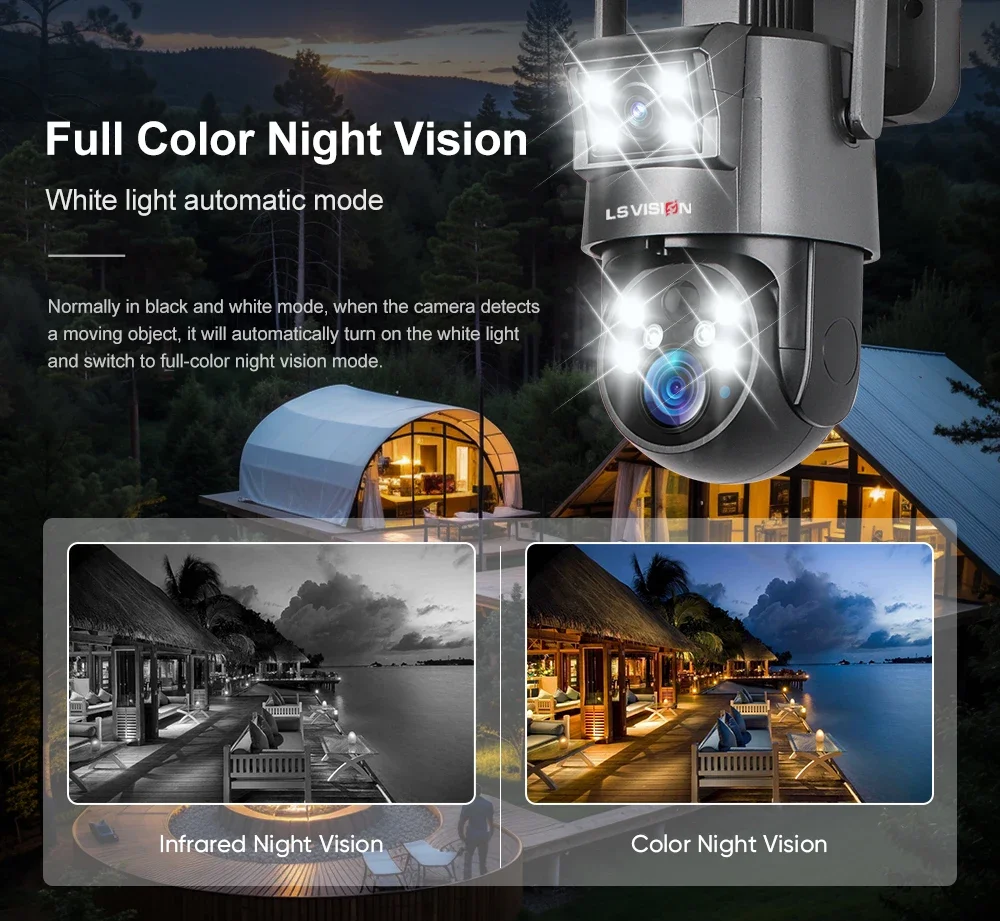 4K 8MP UBOX Solar Camera 4G SIM/WiFi 20XOptical Zoom 2-Screens Sloar Battery IP