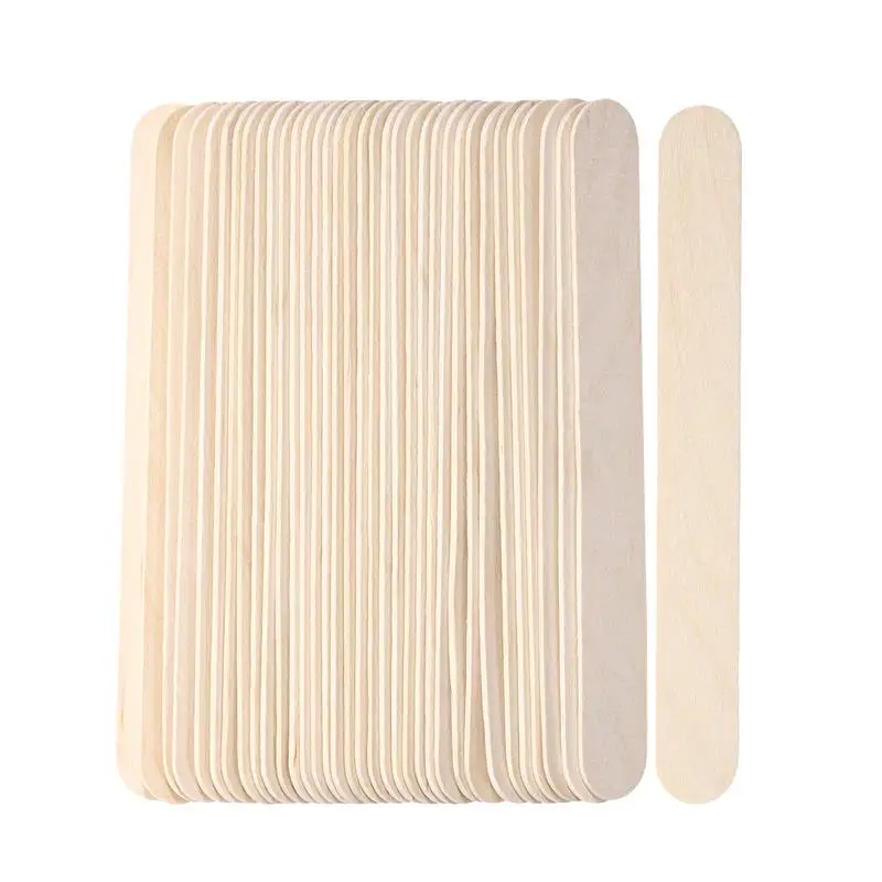 Hair Removal Wax Wood Hair Removal Spatula 50pcs Waxing Hair Removal Wooden Sticks Wax Hair Removal Applicator Sticks Wax Spatula Tongue Depressor Spatula 15x1.8cm