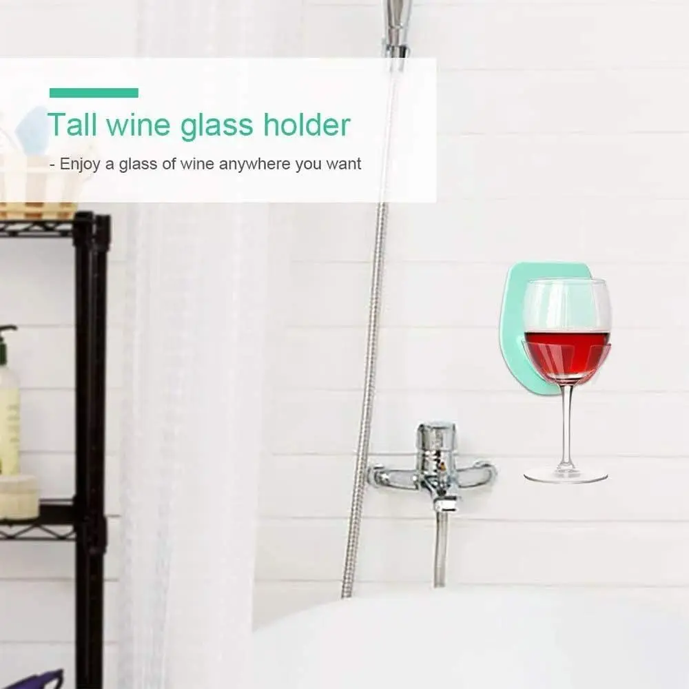 Wall Mounted Wine Glass Holder Bathroom Accessories Storage Rack Shelves Wine Shelf Rack Plastics Cup Storage Bathroom