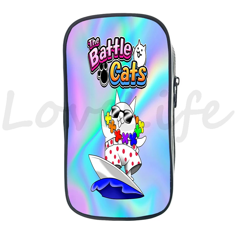 Cartoon Game The Battle Cats Pencil Case Children Pen Bag Boys Girls Pencil Bag Kids Stationery Bag Cosmetic Cases Pencil Pouch 6