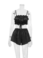 Marthaqiqi Summer Women'S Sleepwear Set Crop Top Pajamas Spaghetti Strap Nightwear Tank Tops Nightie Shorts Ladies Pyjamas Suit - Image 4