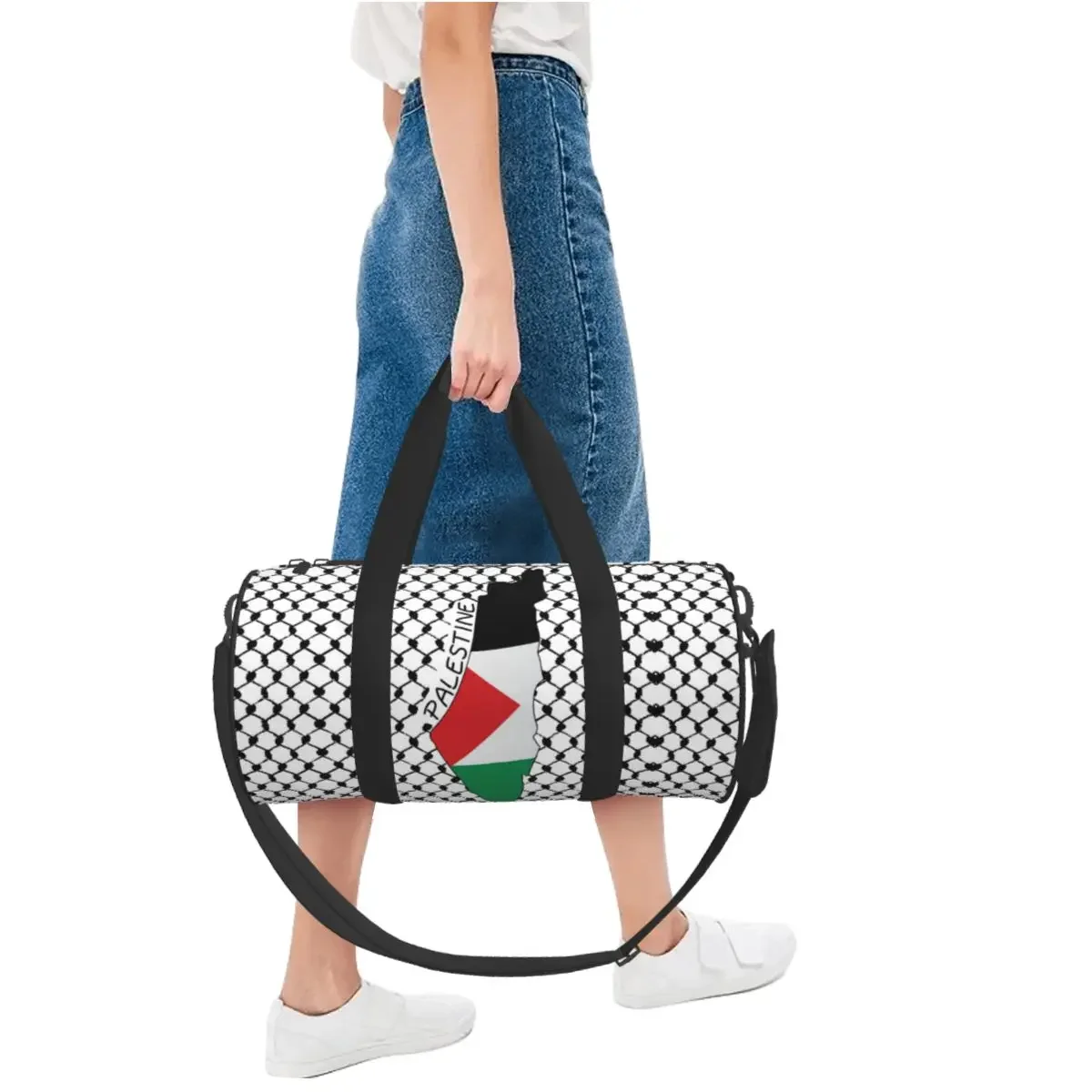 Palestine Flag Map Travel Bag Kufiya Hatta Swimming Gym Bag Men's Design Large Capacity Sports Fitness BagsWaterproof Handbags