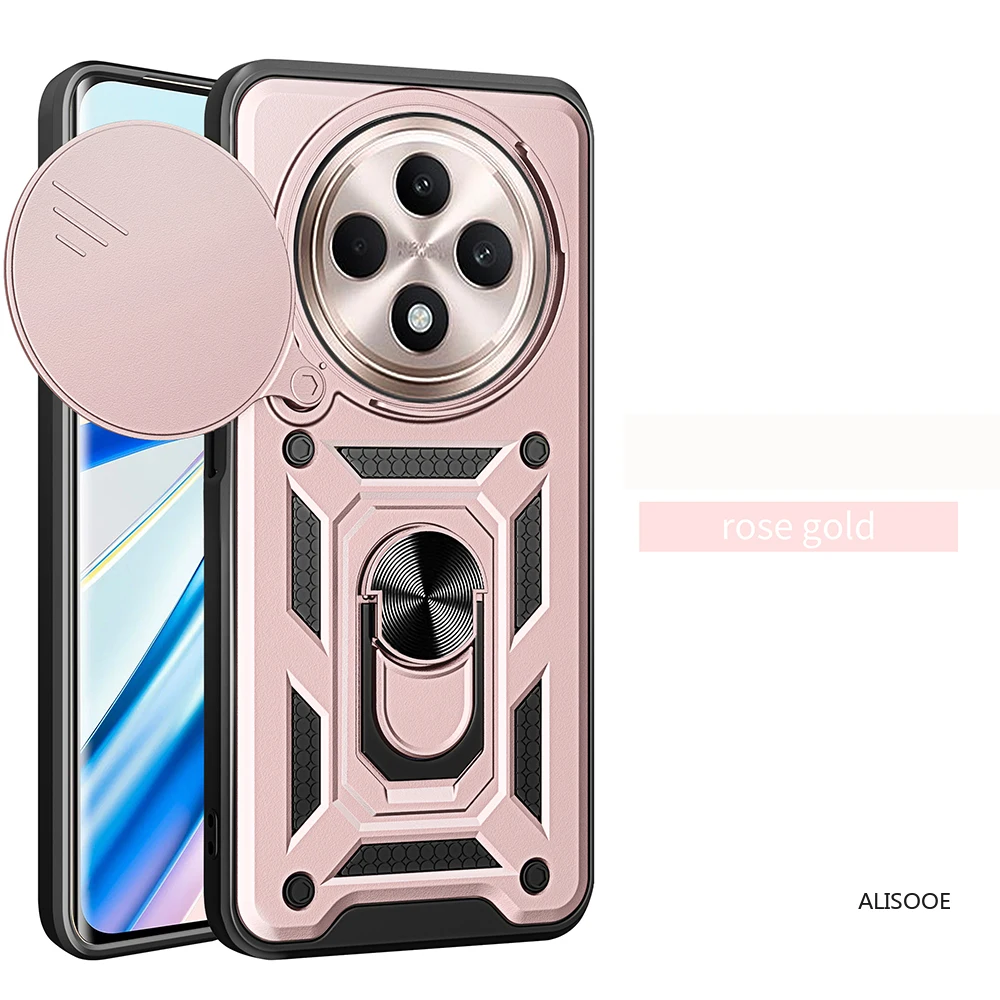 Premium Armor Case with Slide Camera Lens Protector and Ring Stand