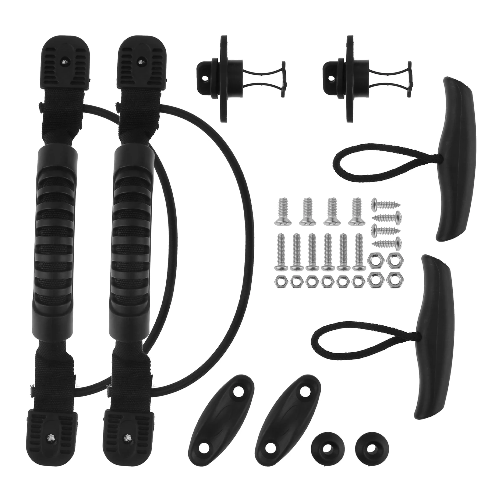 2pcs Black Kayak Carry Handles + T-Handles Marine Toggle Handles Carry & Pull Grip Handle Accessories