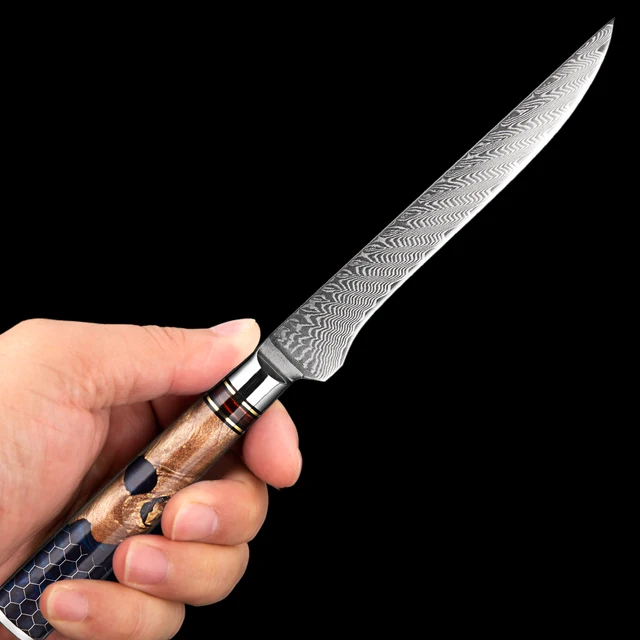 Couteau à désosser en acier Damas VG10, 6 pouces, 67 couches, manche ergonomique, rasoir tranchant, couteau à filet de cuisine, coupe de viande 4