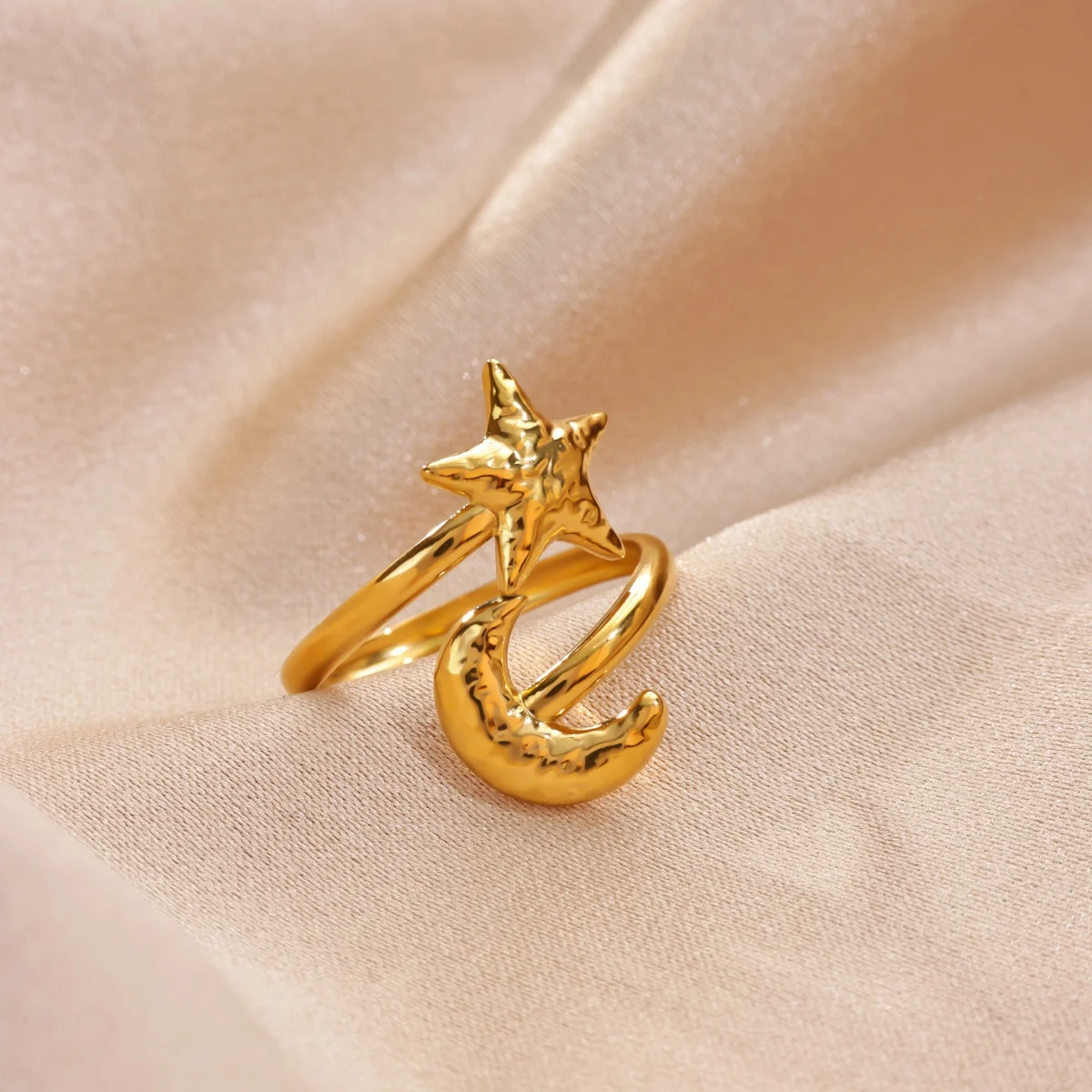 Zircon Starburst Rings For Women Gold Plated Stainless Steel Multi-Element Geometric Ring Wedding Party Aesthetic Jewelry Gift 4