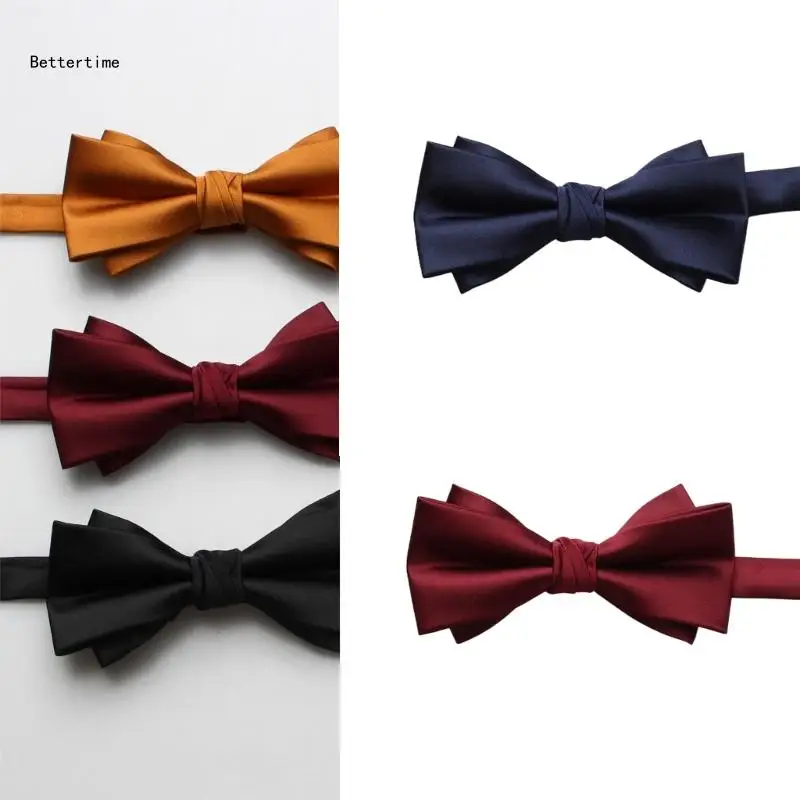 

B36D Elegant Silk Tie for Men School Uniform Necktie Wedding Suit Tie Business Bowtie