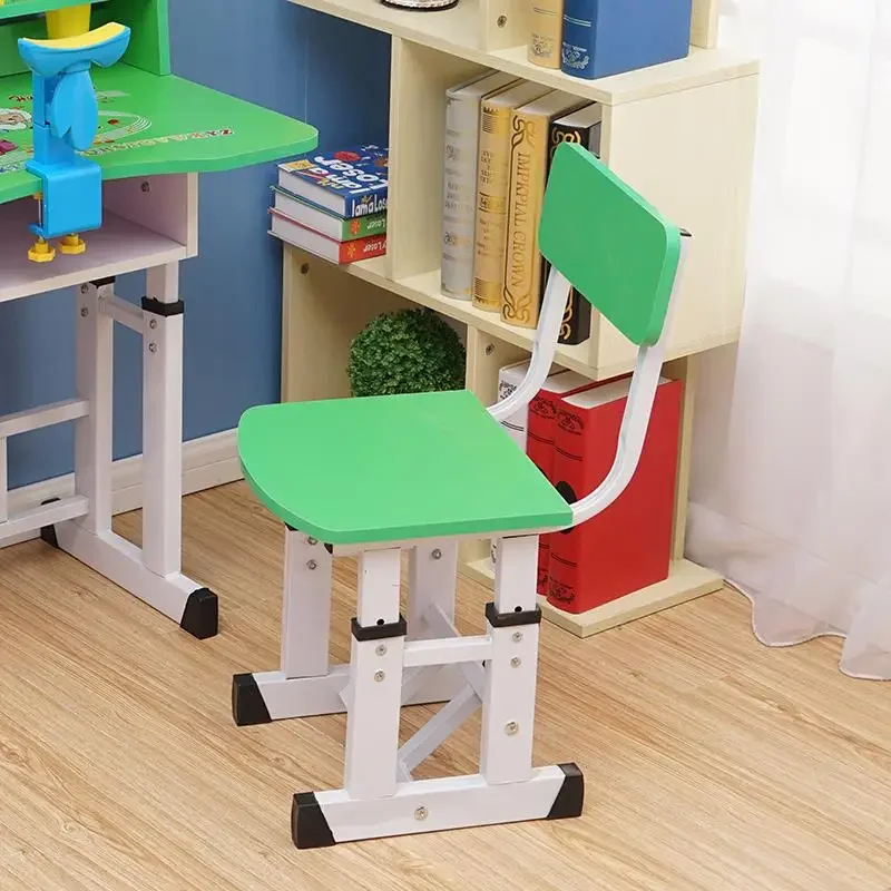 Children's Study Chair-Adjustable Lifting Solid Wooden Dining Chair with Desk for Primary School Students Ergonomic Kids