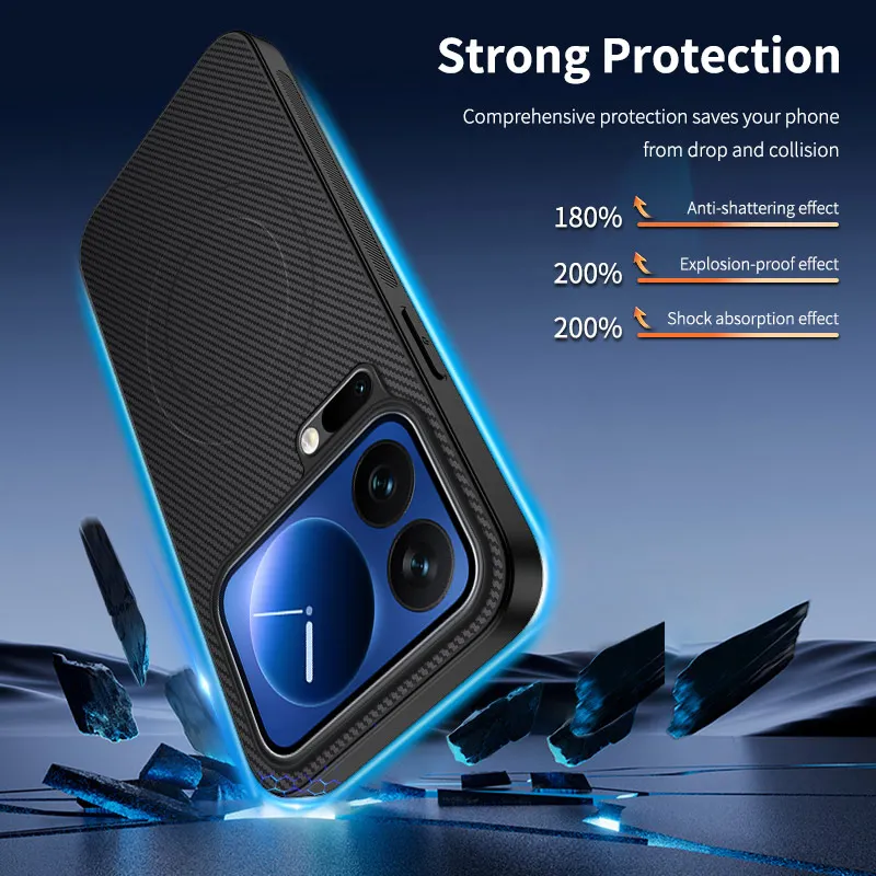 Xiaomi Mi Soft Silicone Carbon Fiber Magnetic Protective Back Cover Case