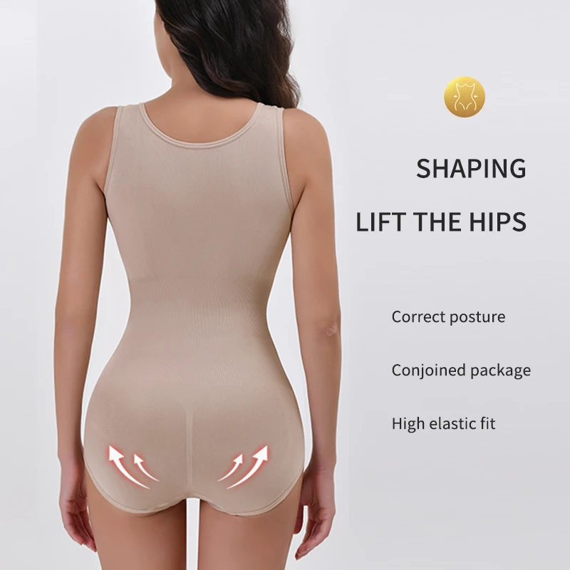 Body gainant Aishang avec ceinture zippée, gaine ventre plat, corset amincissant, top gainant_voghion.com
