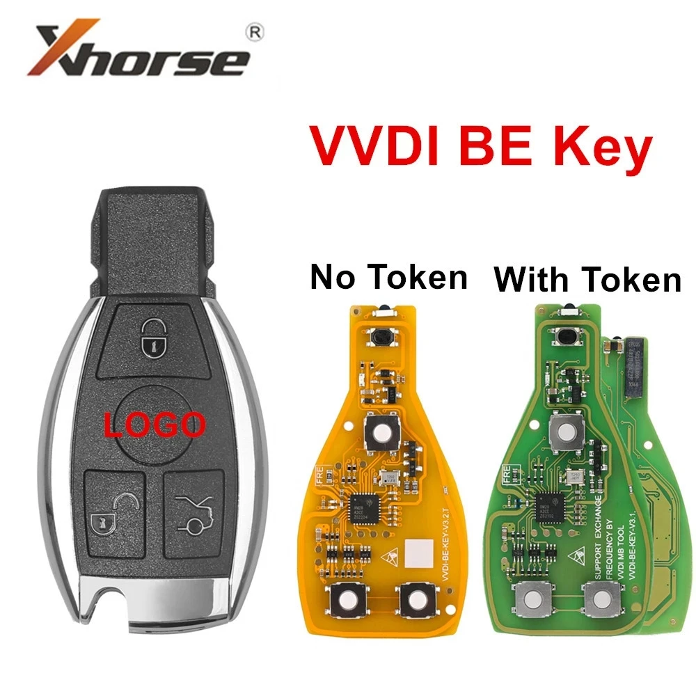 3/4 Button Xhorse VVDI BE Key Pro Blue Green PCB For Mercedes Benz V3.2 PCB Remote Key Improved Version Smart 315MHz/433MHz