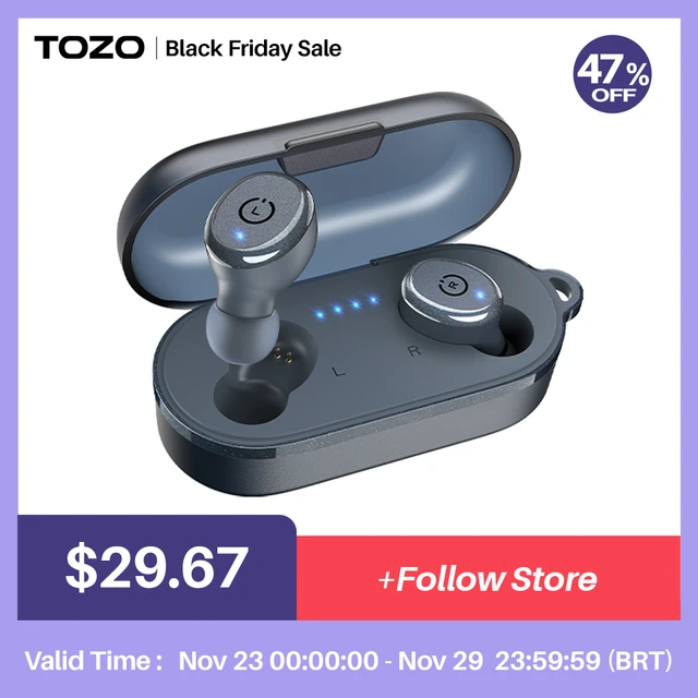 Best Earbuds Wireless Under 100tozo T10 Wireless Earbuds With Bluetooth  5.3, Ipx8 Waterproof, Mic