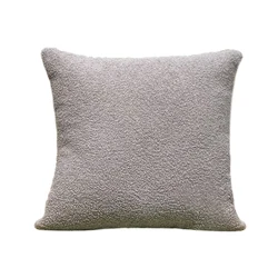 Cozy Nordic Faux Fur Plush Pillow Cover - 50x50cm (Light Grey)