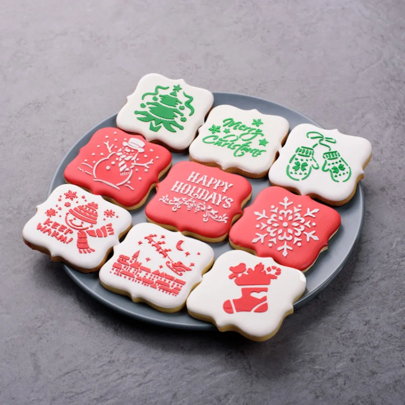 Cookies Stencil Frames Baking Magnetic Icing Cookie Stencil Holder Printing  Spray Mold Fondant Cake Dessert Decorating Tools - AliExpress