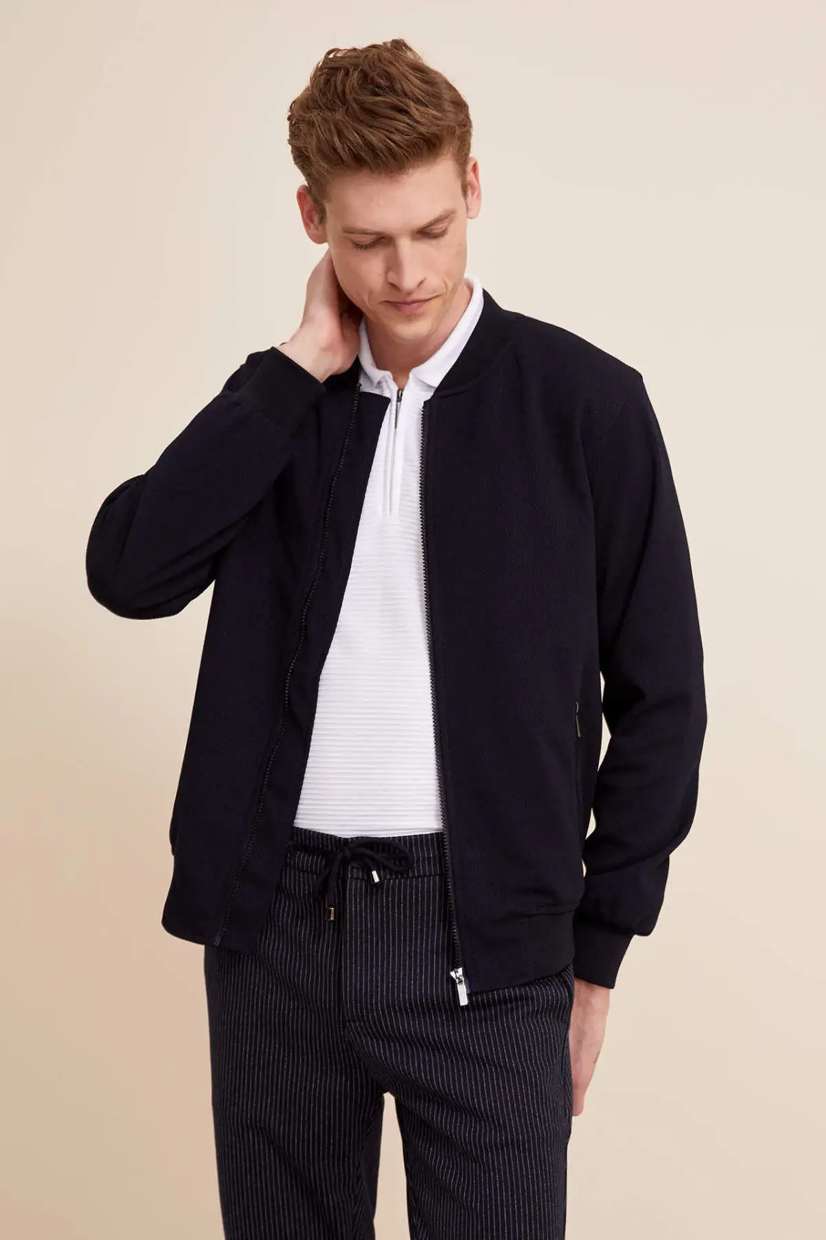 Defacto Man Cotton Mont 2021 Autumn Winter Slim Fit Bomber Long Sleeve Jacket Coat Varsity Techwear-M8485AZ20SP | Мужская одежда