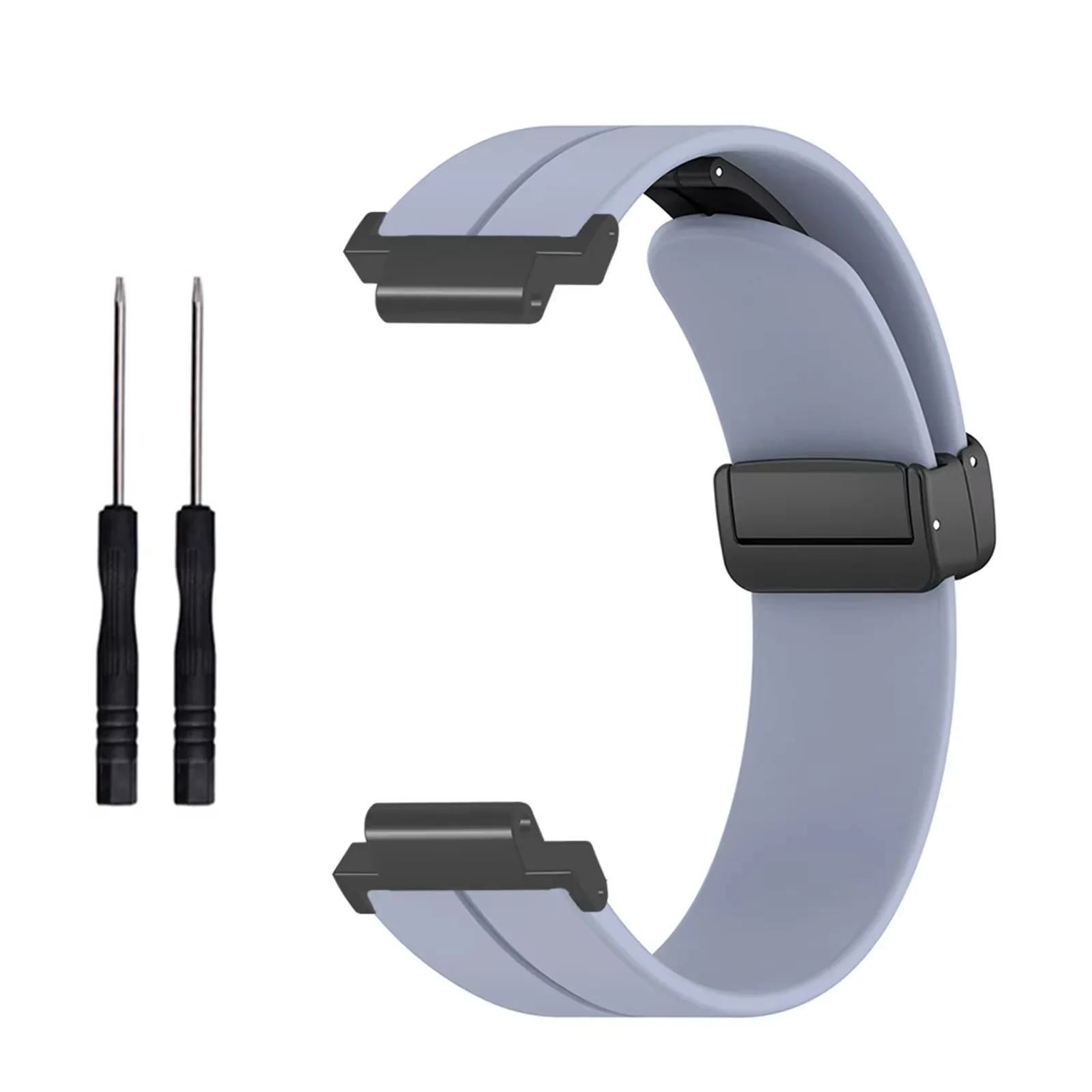 Stylish Magnetic Folding Buckle Silicone Watch Strap Replacement