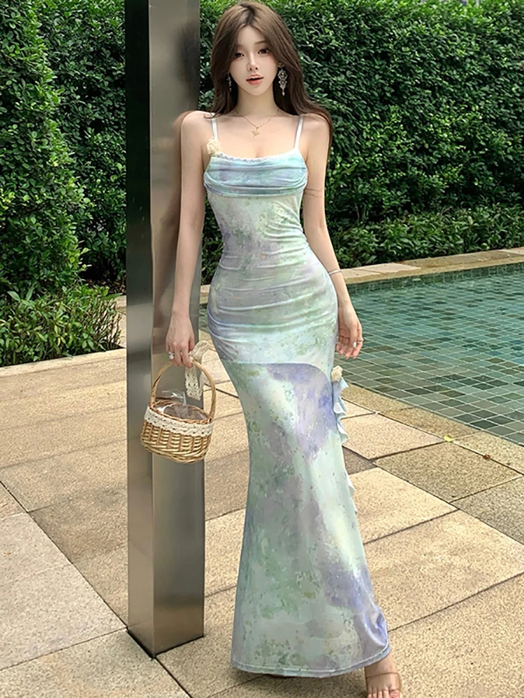 Women Fashion Print Chic Sling Sexy Long Dress Summer Elegant Luxury Ruffled Mermaid Dress 2026 Korean Bodycon Festival Vestidos - AliExpress 200000345 Women Fashion Print Chic Sling Sexy Long Dress Summer Elegant Luxury Ruffled Mermaid Dress 2026 Korean Bodycon Festival Vestidos - AliExpress 200000345