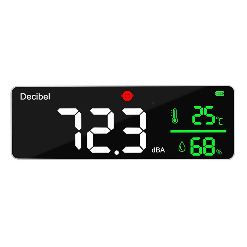 

Decibel Meter Wall Hanging Sound Level Meter Humidity Meter with Alarm Icons Indicator Wide Applications for Classroom