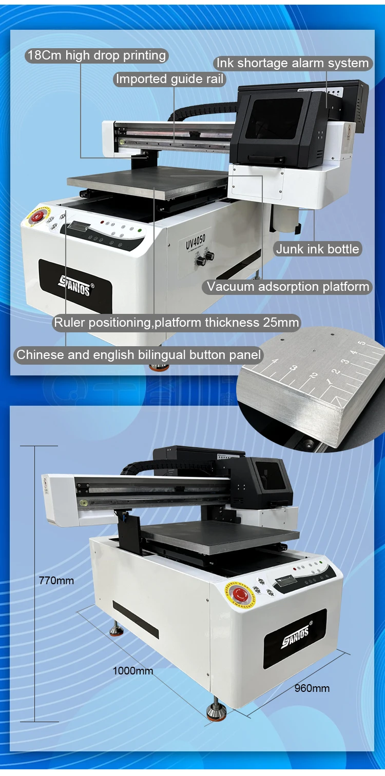 호손 보드 4050 UV 평판 프린터 XP600 I3200U1 헤드 금속 플라스틱 PVC 40*50cm 평판 UV 프린터 A2