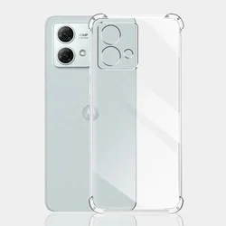 Crystal Clear Silicone Shockproof Phone Case - Transparent Protective Back Cover for Moto G45 (Shockproof Case)