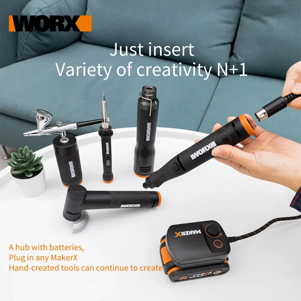 WORX MAKERX WX739L - Kit de herramientas rotativas inalámbricas de 20 V