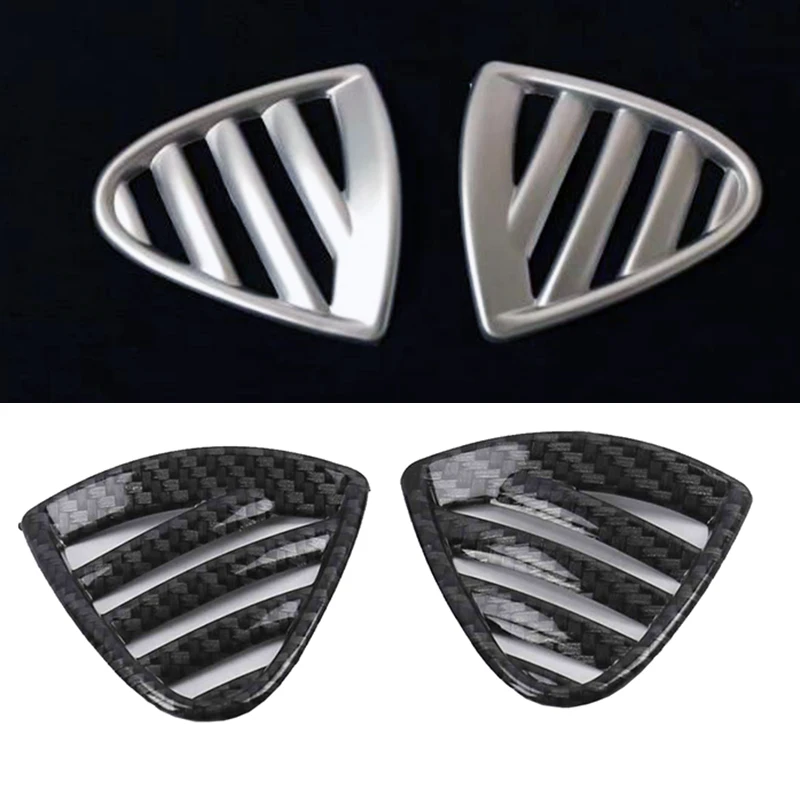 

Car ABS carbon fiber/Matte Interior AC Dashboard Air Vent Outlet Cover trim 2pcs For Nissan Kicks 2016 2017 2018