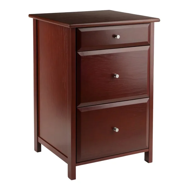 Wood Delta Home Office File Cabinet, Walnut Finish