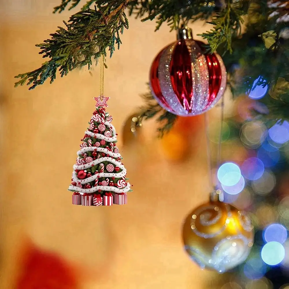 Acrylic Christmas Tree Ornament Hanging Pendant Xmas Decoration