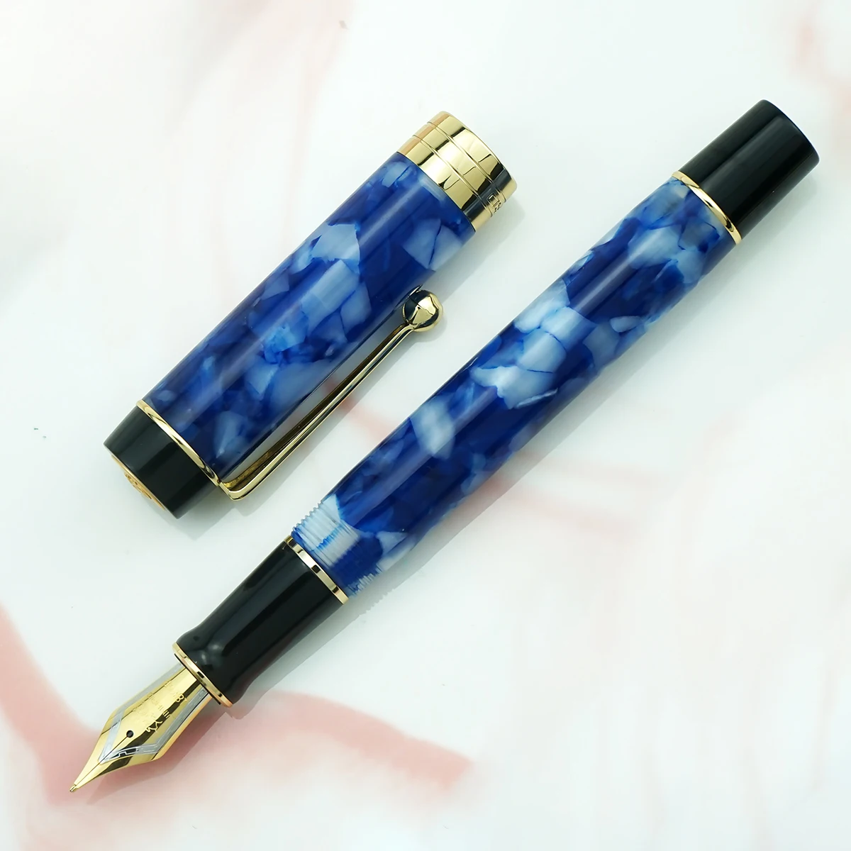 F/ M/ Bent Nib Gift Pen Jinhao Centennial 100 Resin Fountain Pen Marble Blue F/ M/ Bent Nib Gift Pen Jinhao Centennial 100 Resin Fountain Pen Marble Blue