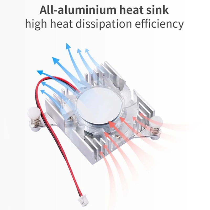 1 Piece Active Cooling Integrated Heat Sink Cooling Fan White Aluminum For Orange Pi 5 Plus For OPI 5 Plus