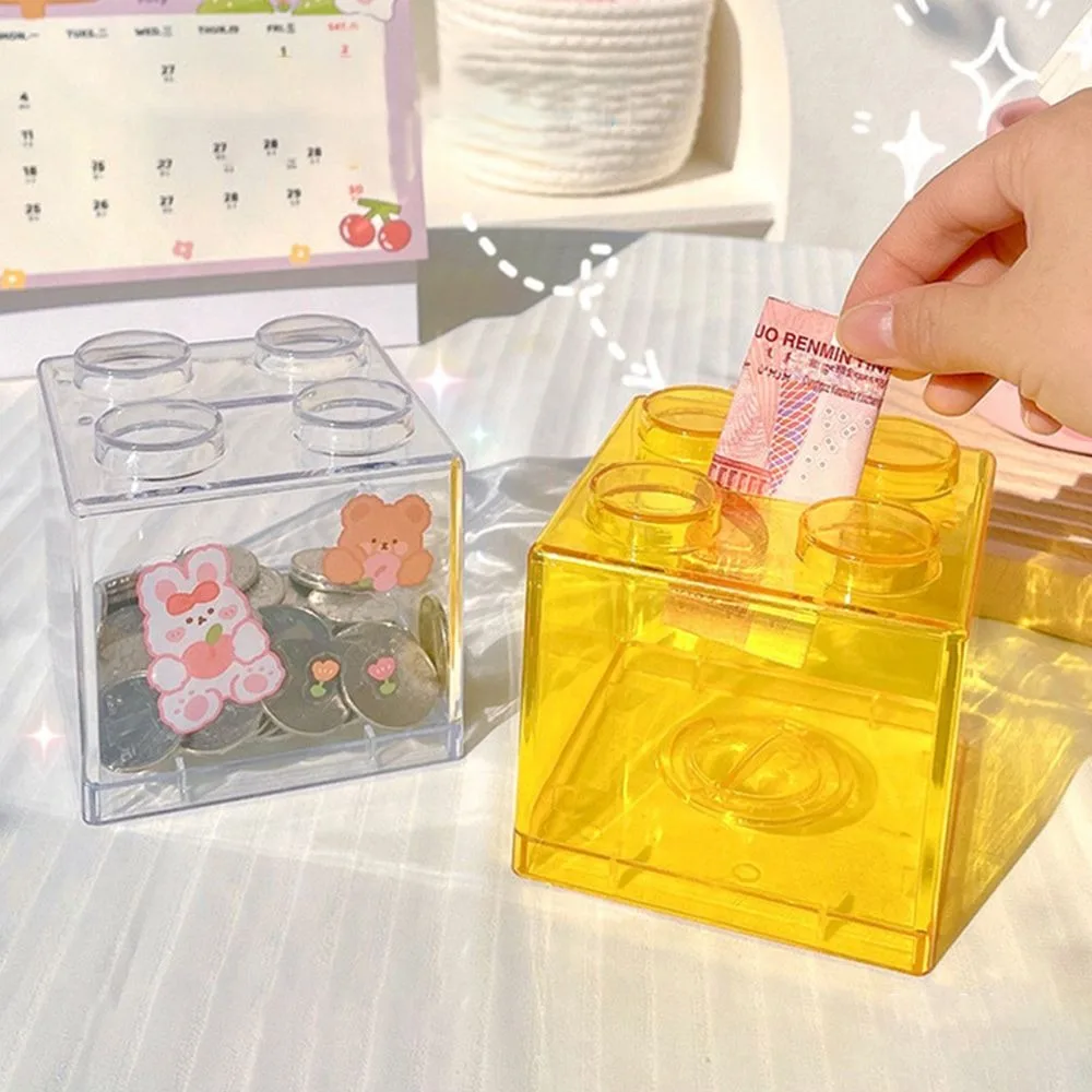 Funny Money Box Building Block Coin Box Plastic Blocks Piggy Bank Coin ...