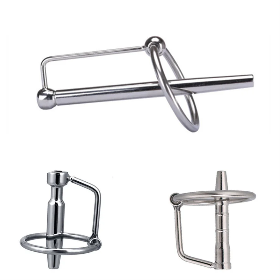 Urethral Plug Male Chastity Device Urethral Catheter Sounding Dilators Penis Plug With Glans Rings Masturbator Sex Products